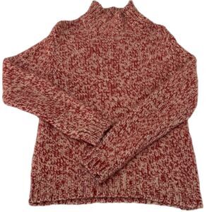 Eddie Bauer Mock Neck Chunky Knit Sweater Womens Medium Angora Rabbit Lambswool